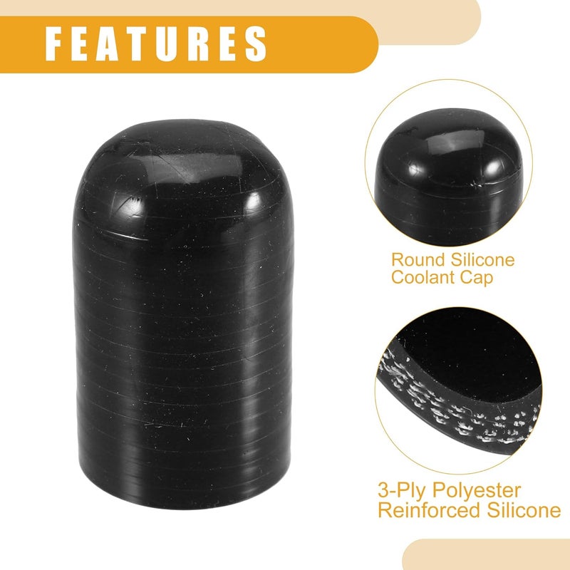 Partuto 1Pc 30mm 1.18" ID Universal Silicone Coolant Cap Intake Vacuum Hose End Plug - Car for Coolant Heater Bypass Vacuum Water Port - Silicone Black - Image 5